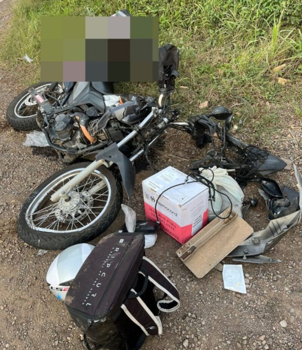 Trnsito - Em Boa Vista do Sul, motociclista fica gravemente ferido em acidente de trnsito na Rota Sol