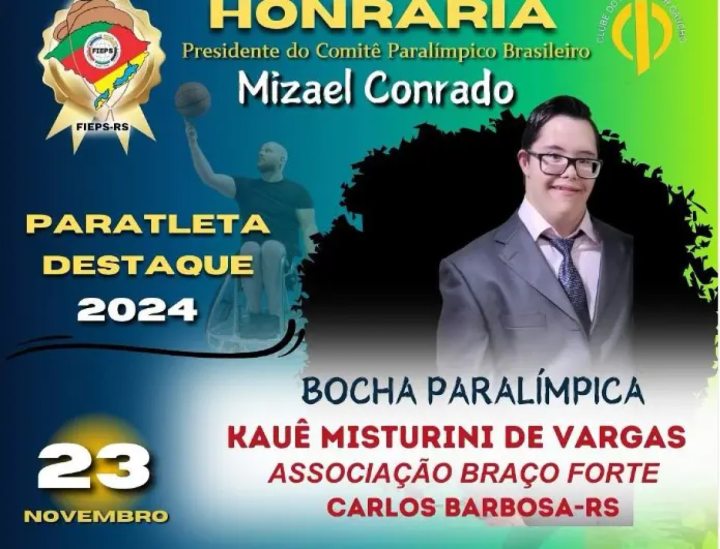 Justa Homenagem - Bochfilo Kau Misturini de Vargas receber prmio de paratleta destaque